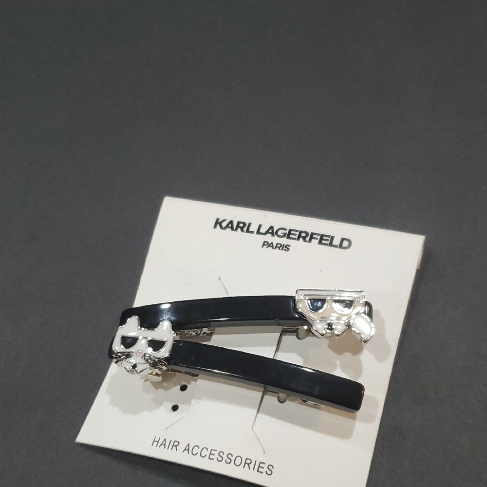 Karl Lagerfeld black Karl and choupette 2 pack hair clips brand new